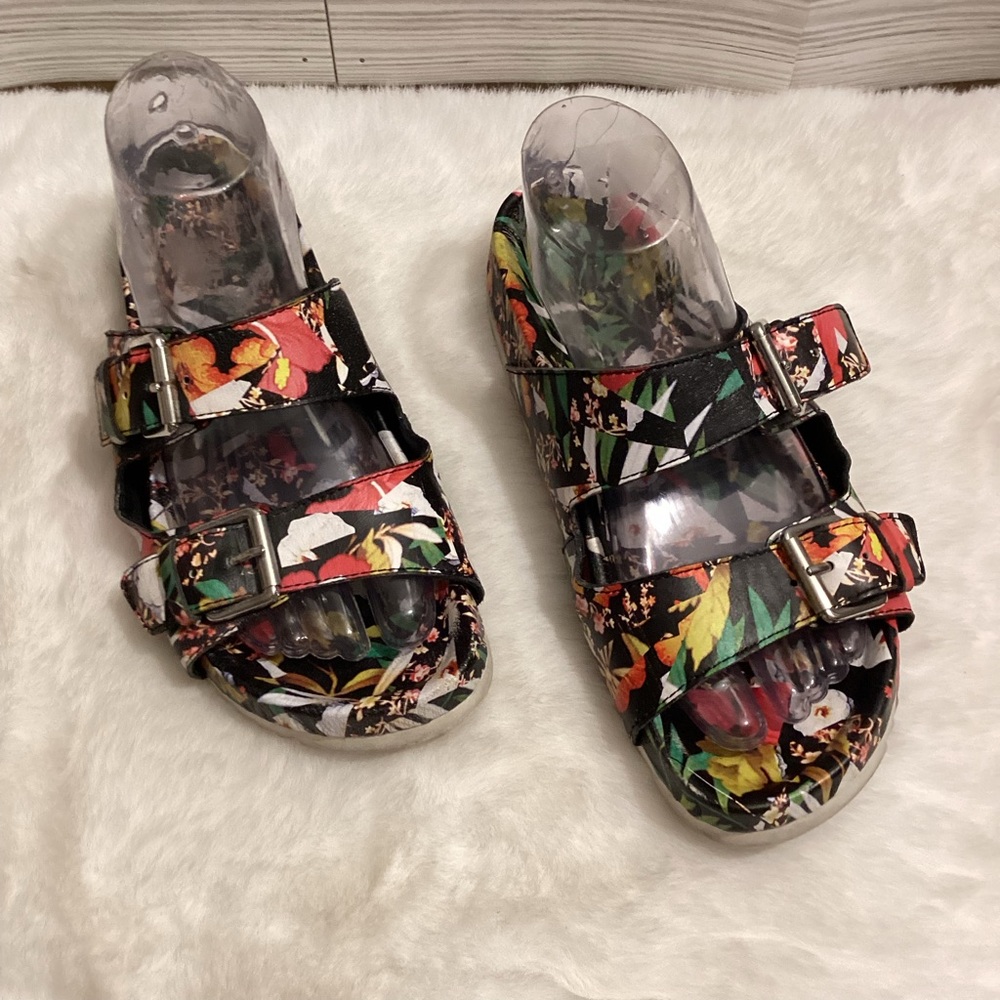 Women’s Ash Floral Tropical Bucket Adjustable Slip On Sandals Size 39 (8.5)